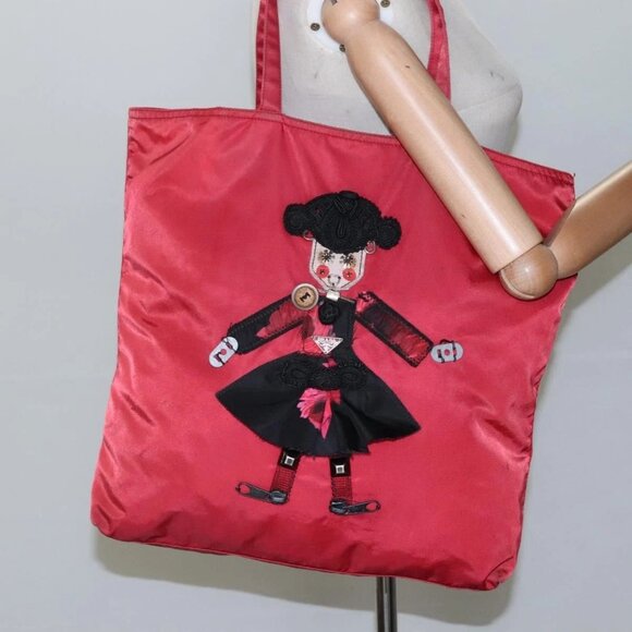 PRADA Tote Bag Nylon Red Auth ep8067 - Picture 15 of 16